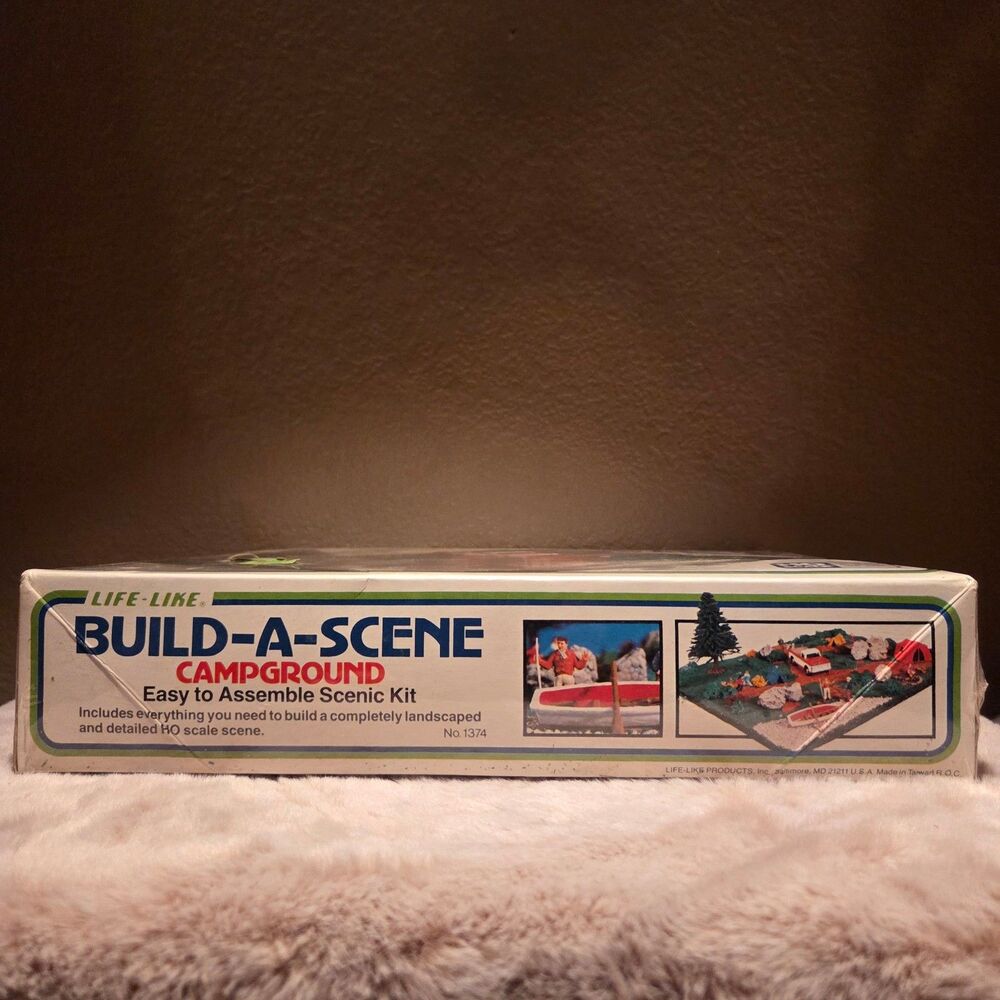 NIB Vintage Life-Like HO Scale Build-A-Scene Campground Model Kit 1374 - Picture 3 of 4